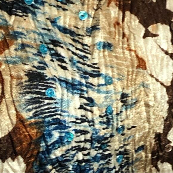 Vintage Alberto Makali Y2K Abstract Crinkle Scoop Neck Blouse Size Small - Picture 12 of 15